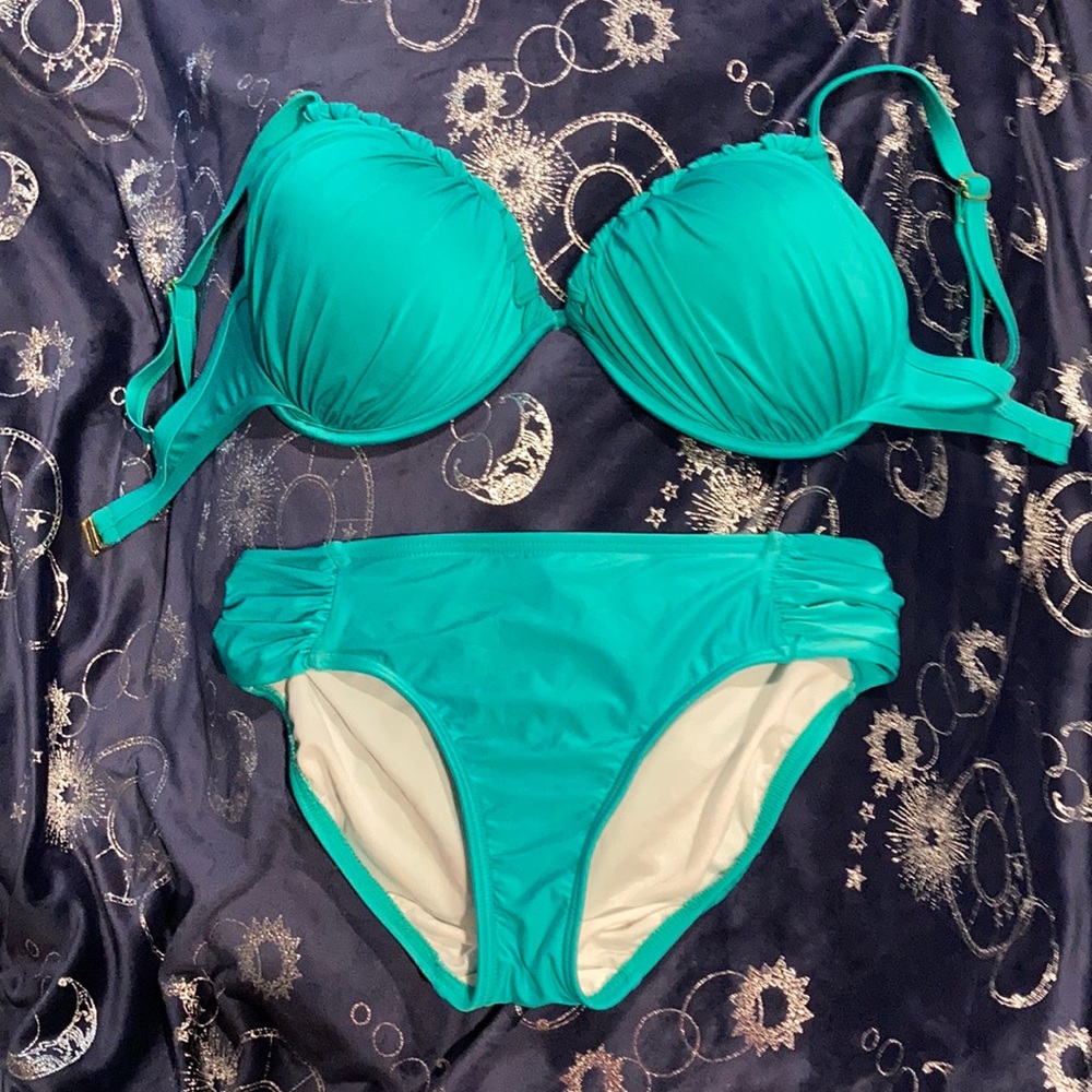Teal Push-up Bikini Size 8, Fits DD